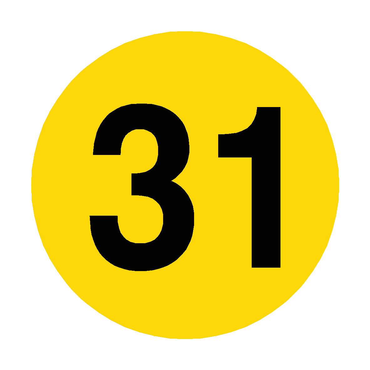 Number 31 Floor Marker | Safety-Label.co.uk