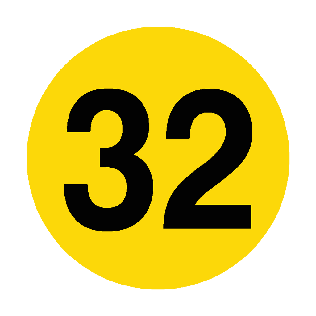 Number 32 Floor Marker | Safety-Label.co.uk