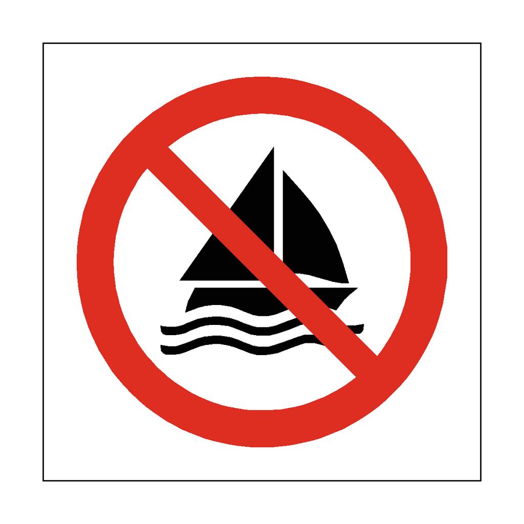 No Sailing Symbol Label | Safety-Label.co.uk