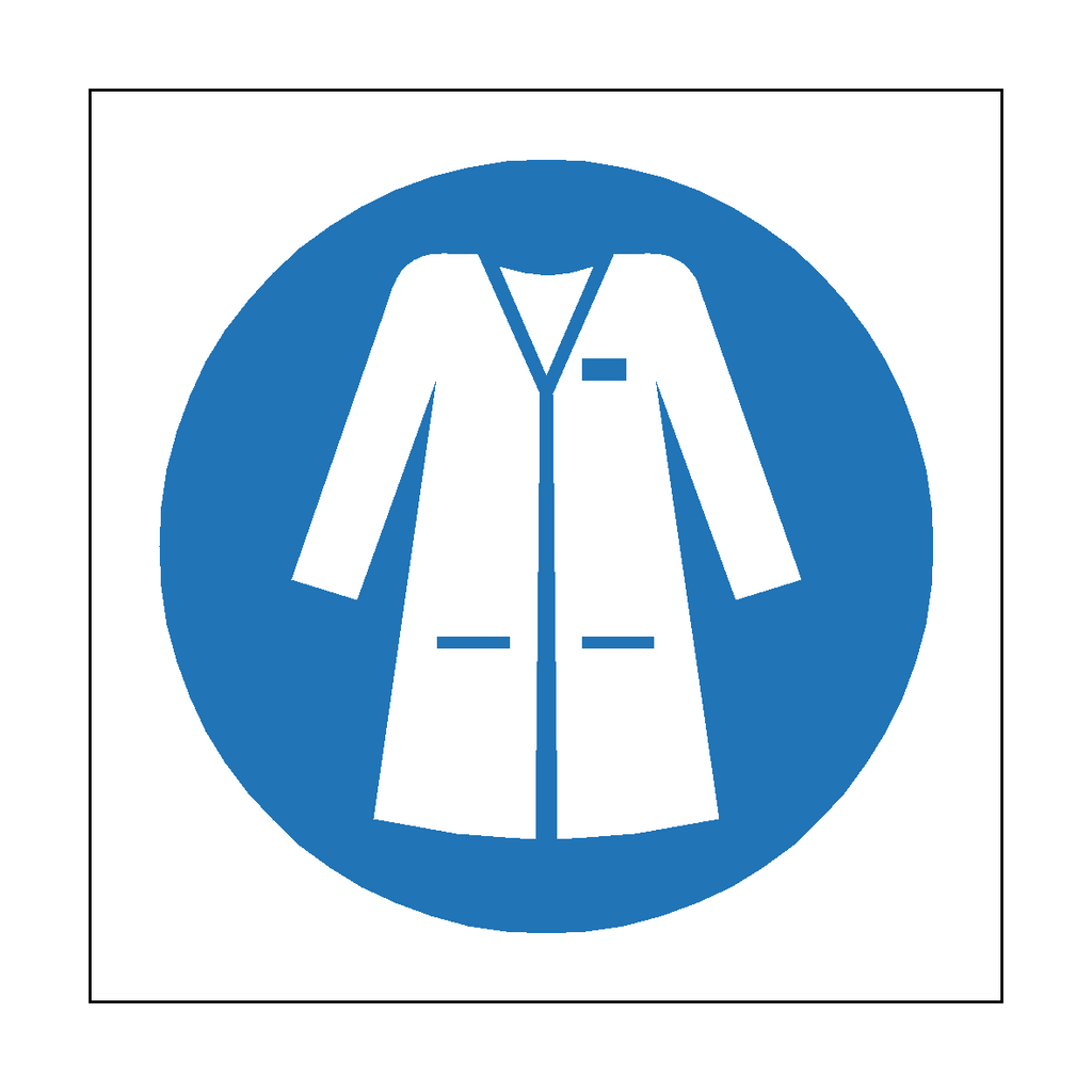 Wear Laboratory Coat Symbol Label | Safety-Label.co.uk