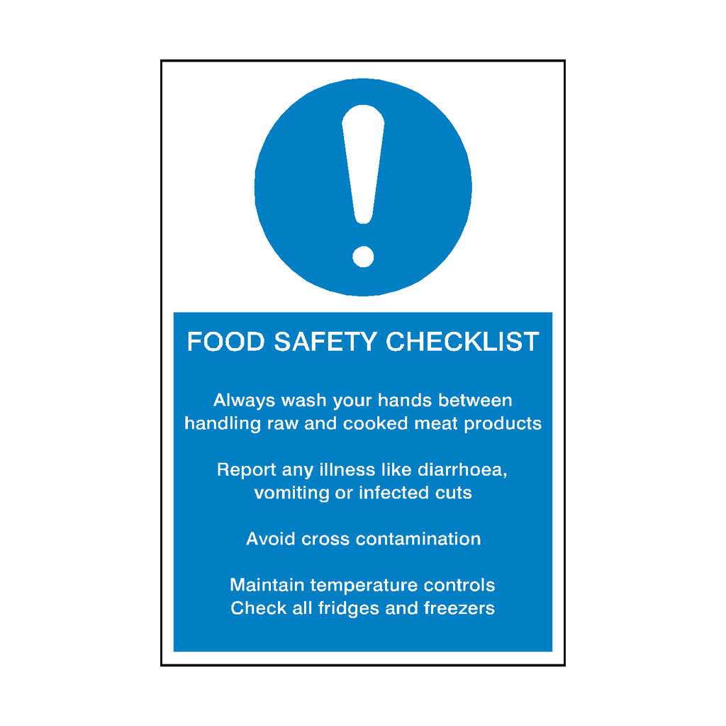 Food Safety Checklist Sticker | Safety-Label.co.uk