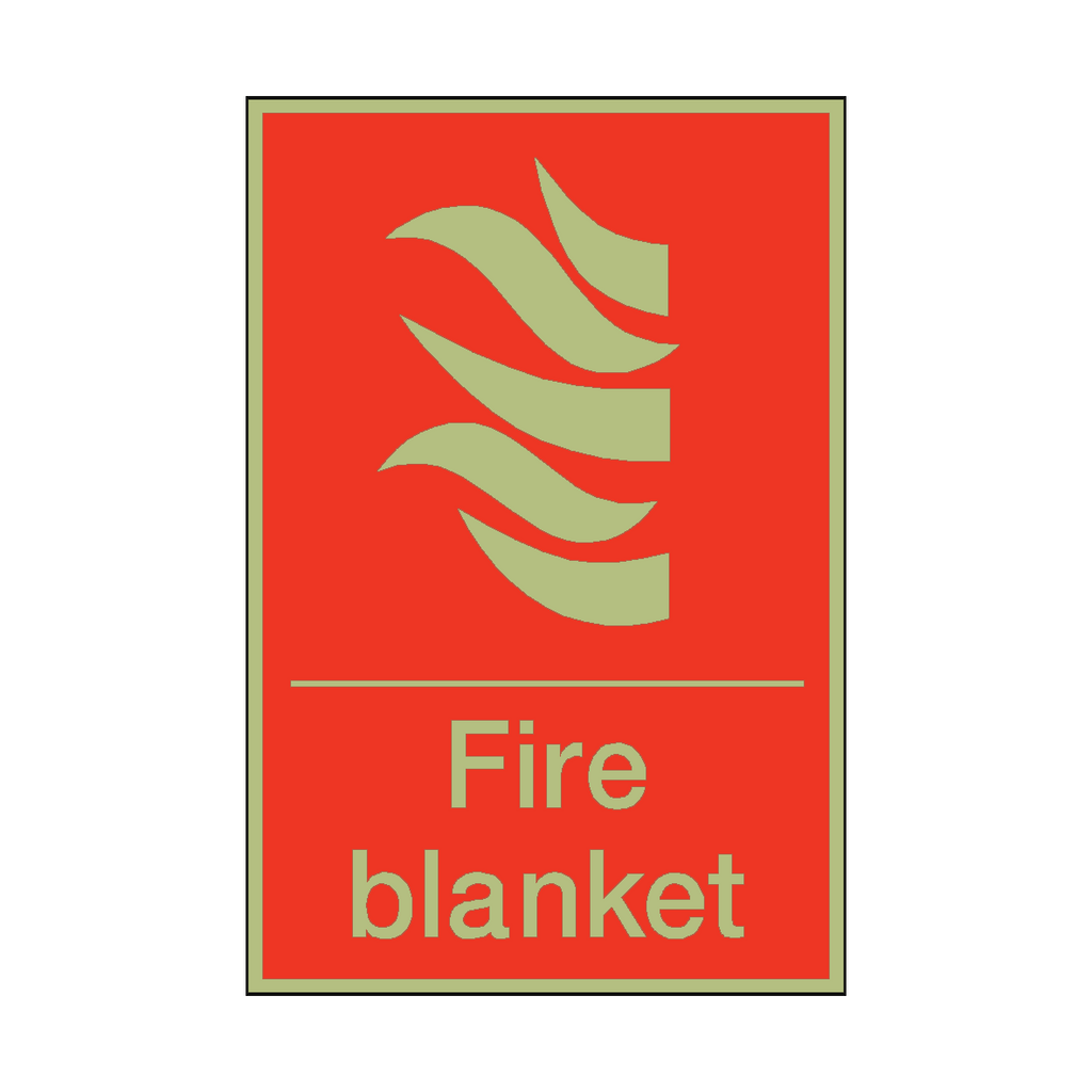 Photoluminescent Fire Blanket Sticker | Safety-Label.co.uk