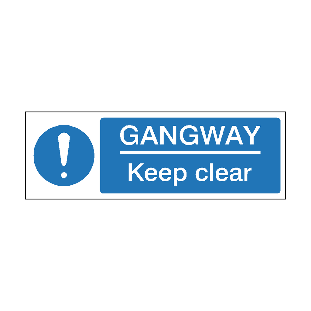 Gangway Keep Clear Label | Safety-Label.co.uk