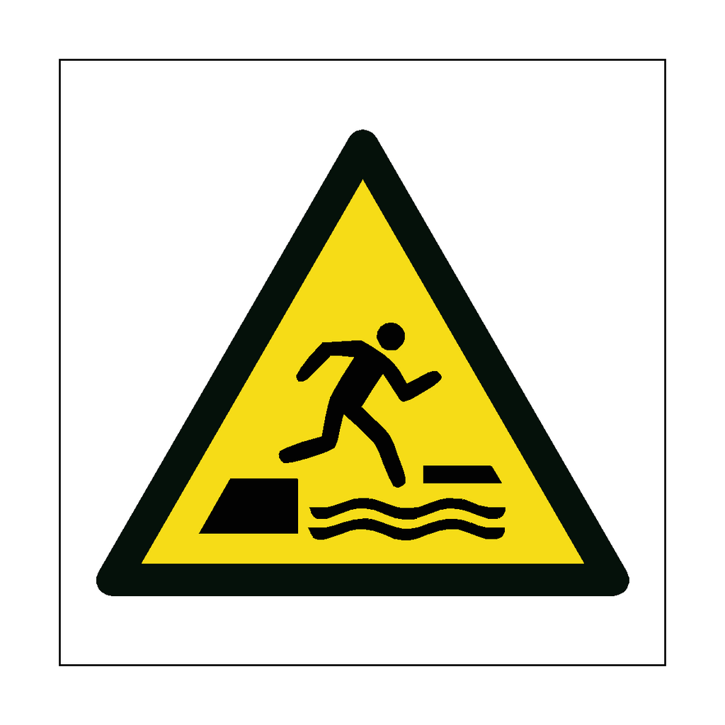 Gap Over Water Hazard Symbol Label | Safety-Label.co.uk