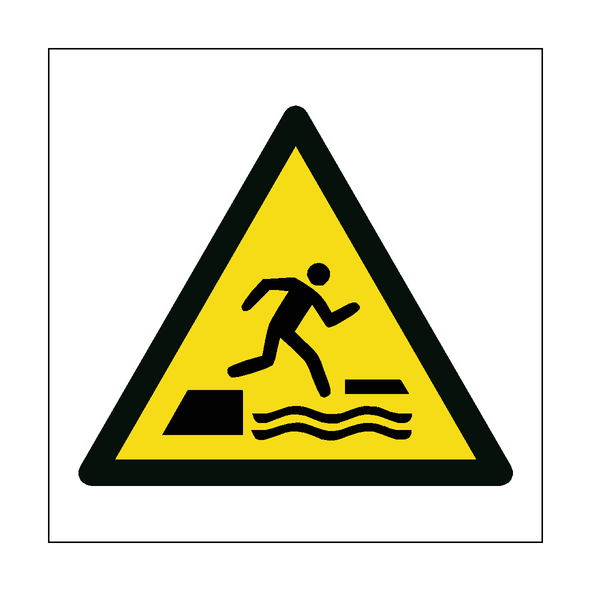 Gap Over Water Hazard Symbol Label | Safety-Label.co.uk