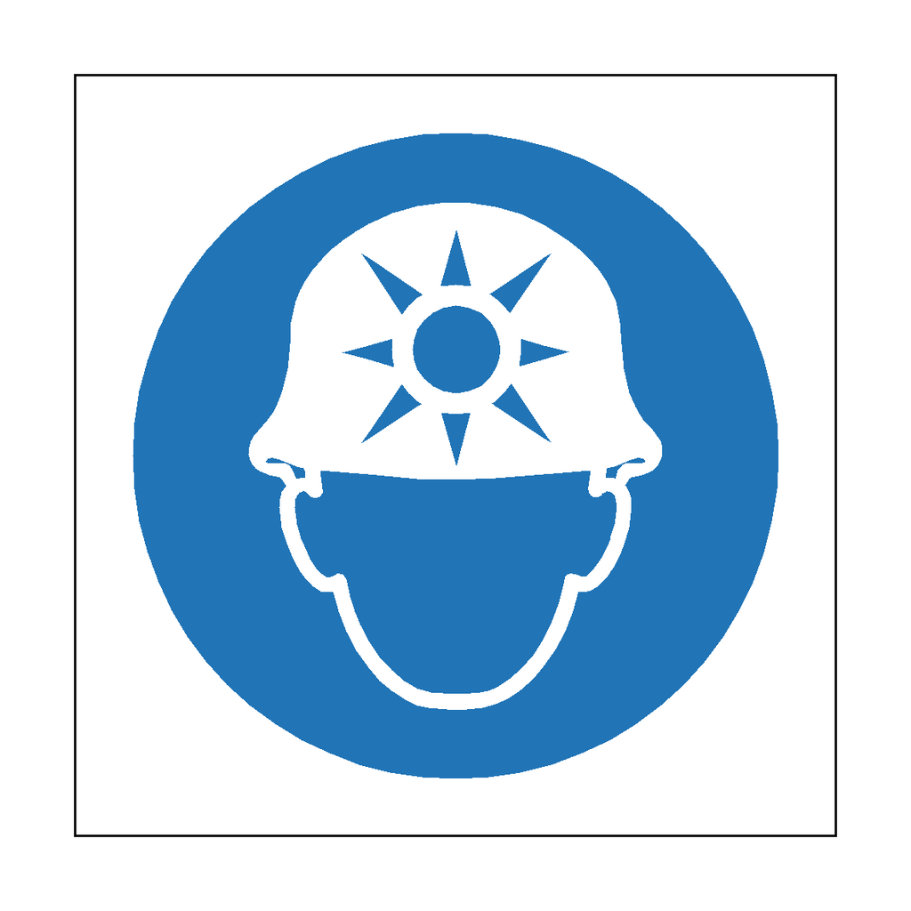 Wear Mining Helmet Symbol Label | Safety-Label.co.uk