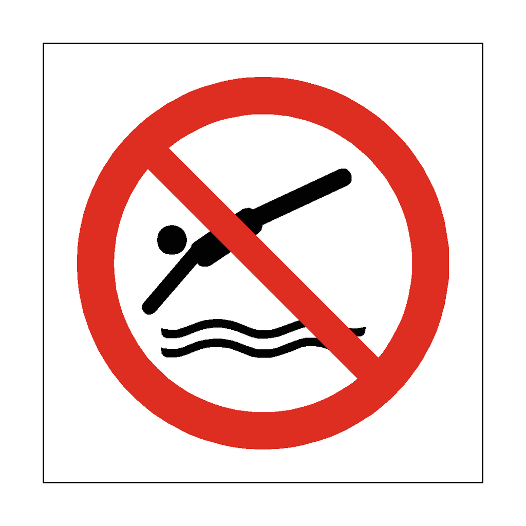 No Diving Symbol Sign