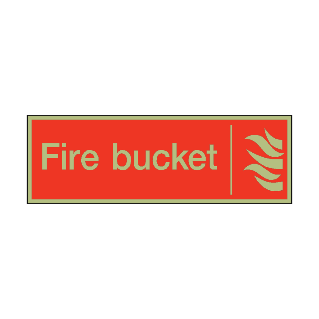 Photoluminescent Fire Bucket Safety Sign | Safety-Label.co.uk