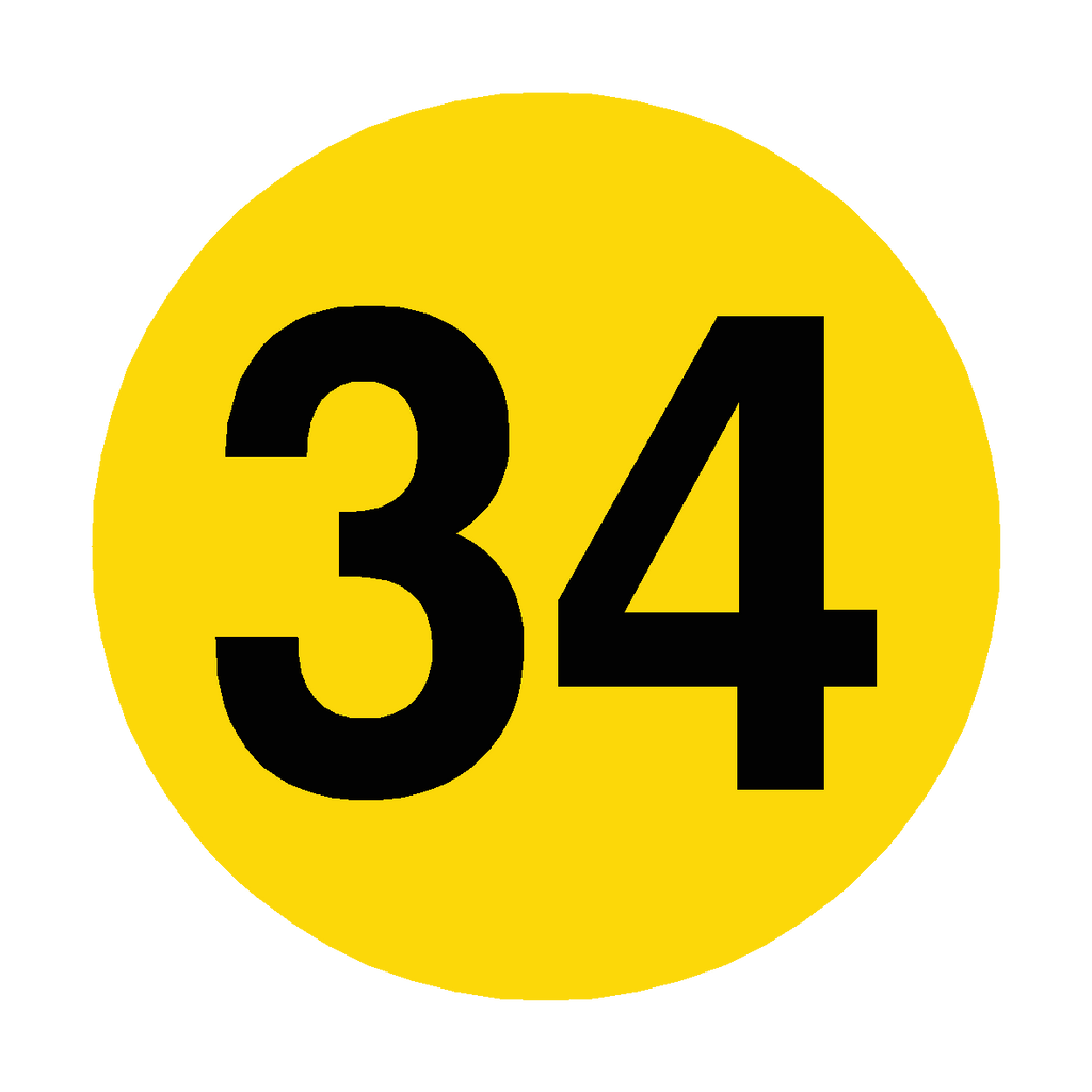 Sign Count 34 Number 34 Floor Marker | Safety-Label.co.uk