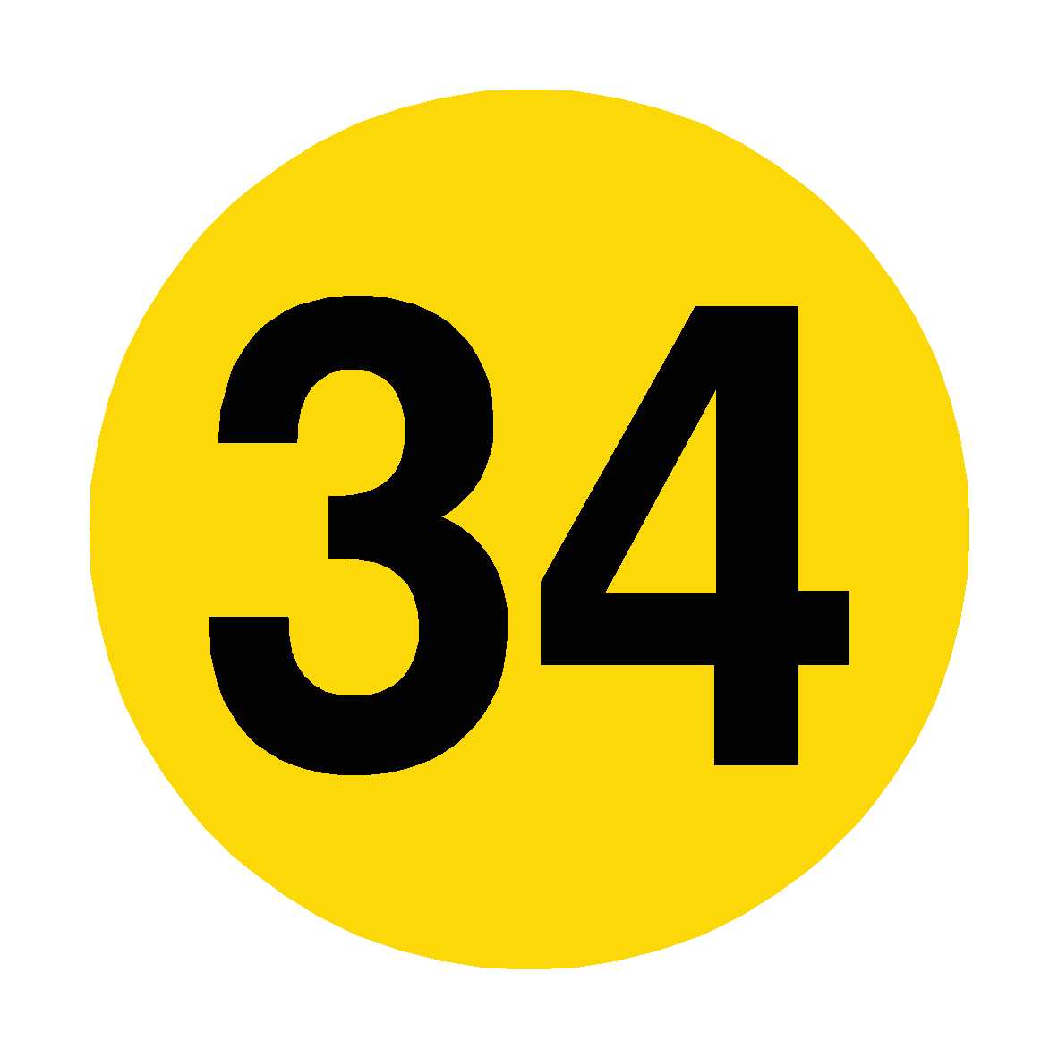 Number 34 Target Number 34 Floor Marker | Safety-Label.co.uk
