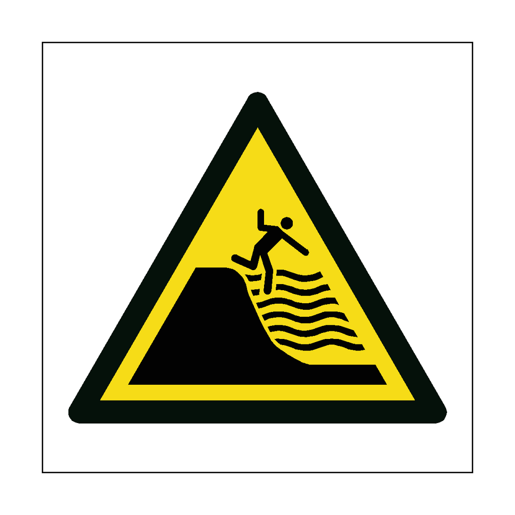Sudden Water Drop Hazard Symbol Label | Safety-Label.co.uk