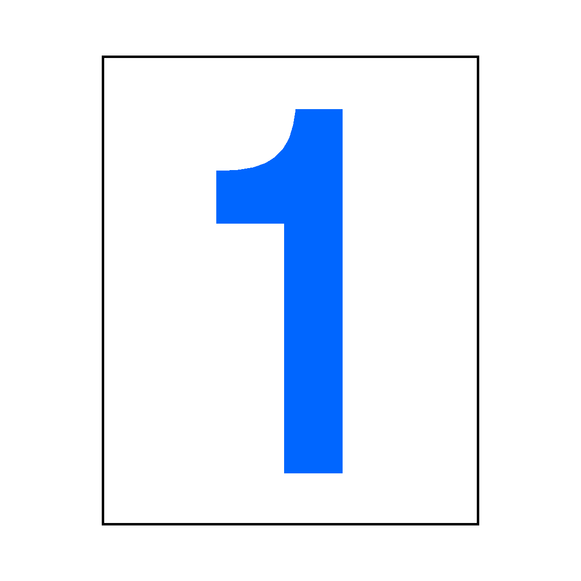 Number 1 Sign Blue | Safety-Label.co.uk