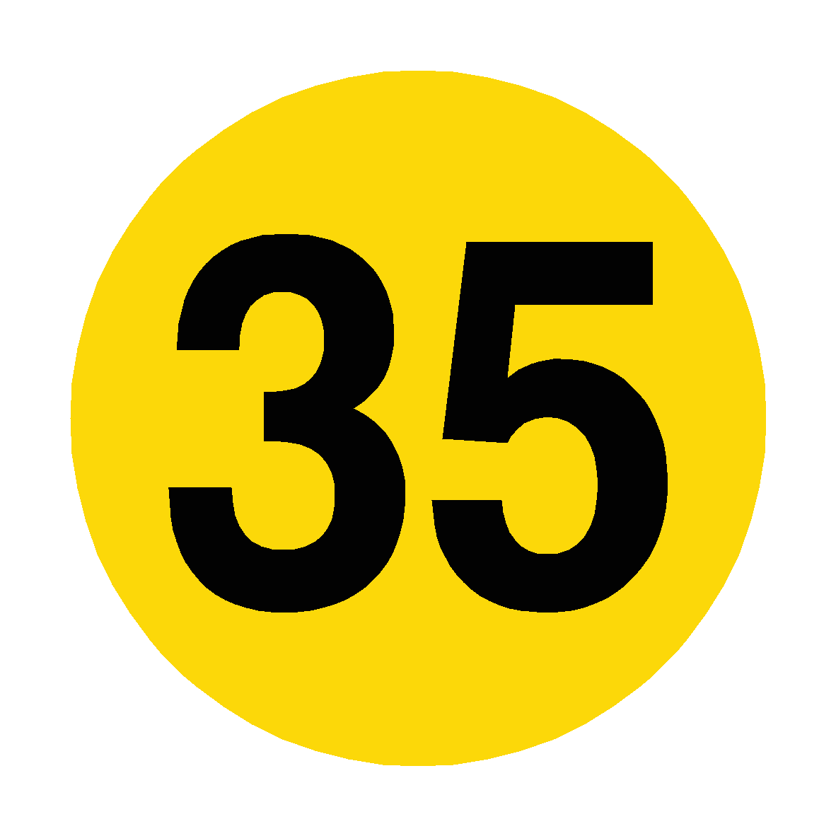 Number 35 Floor Marker