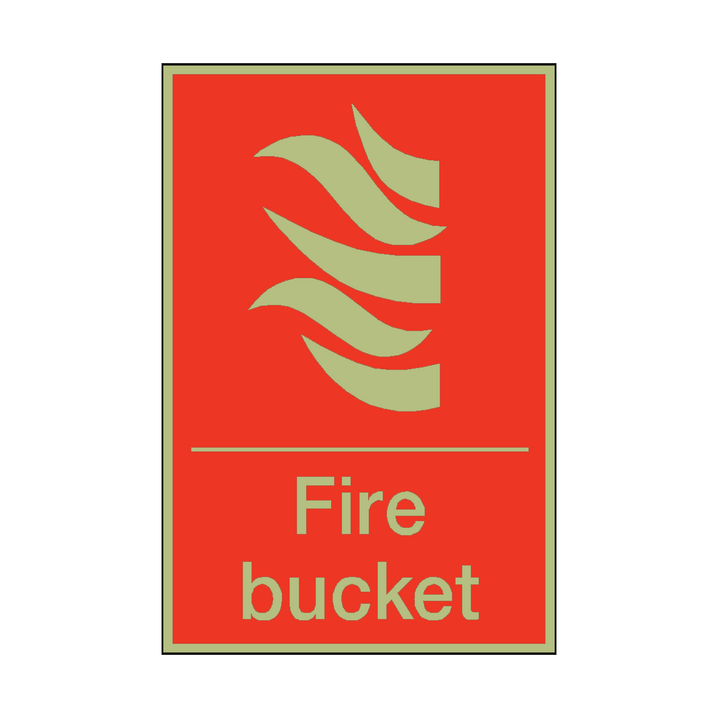 Photoluminescent Fire Bucket Sticker | Safety-Label.co.uk