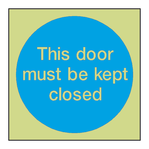 This Door Must Be Kept Closed Photoluminescent Sticker | Safety-Label.co.uk