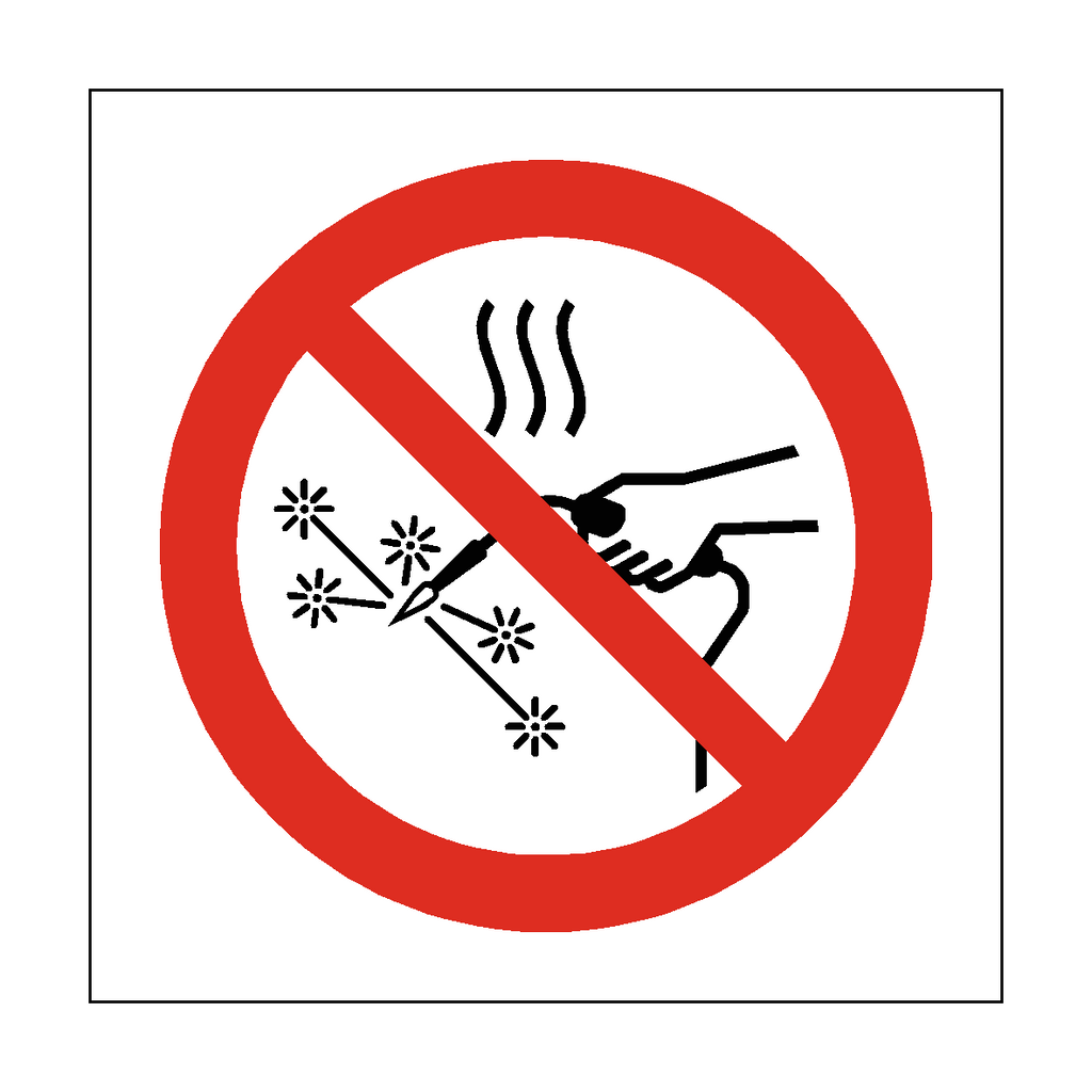 No Hot Works Symbol Label | Safety-Label.co.uk