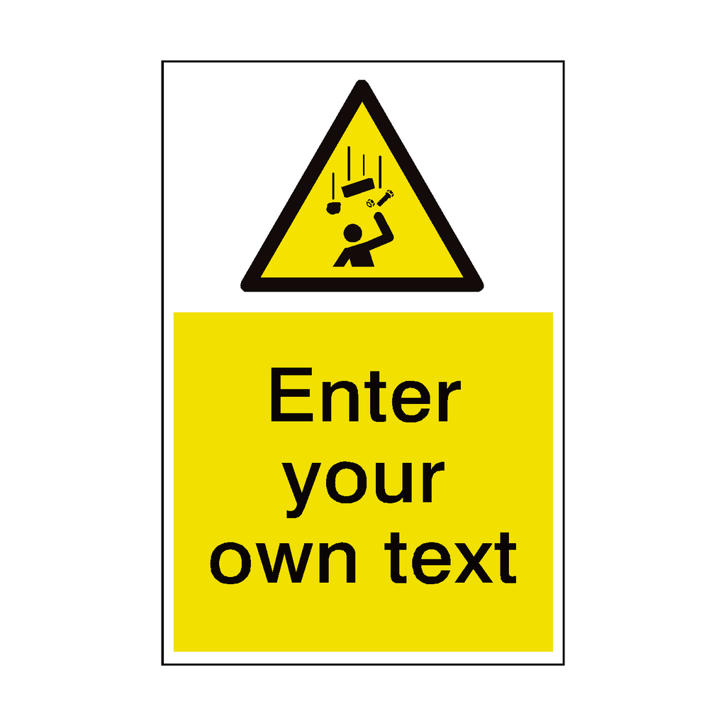 Falling Off Rack Sign Falling Objects Custom Hazard Sign | Safety-Label.co.uk