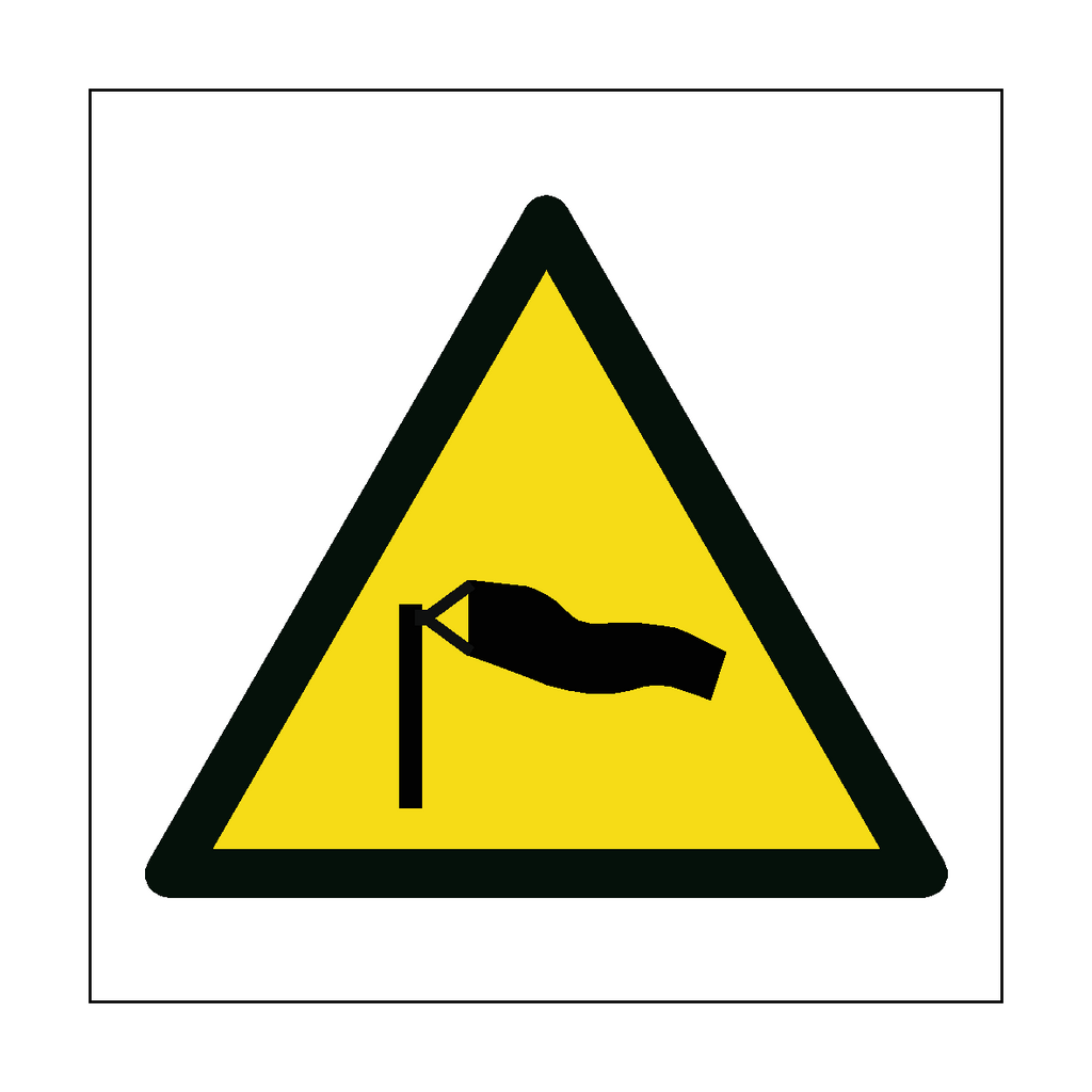 Strong Winds Hazard Symbol Label | Safety-Label.co.uk