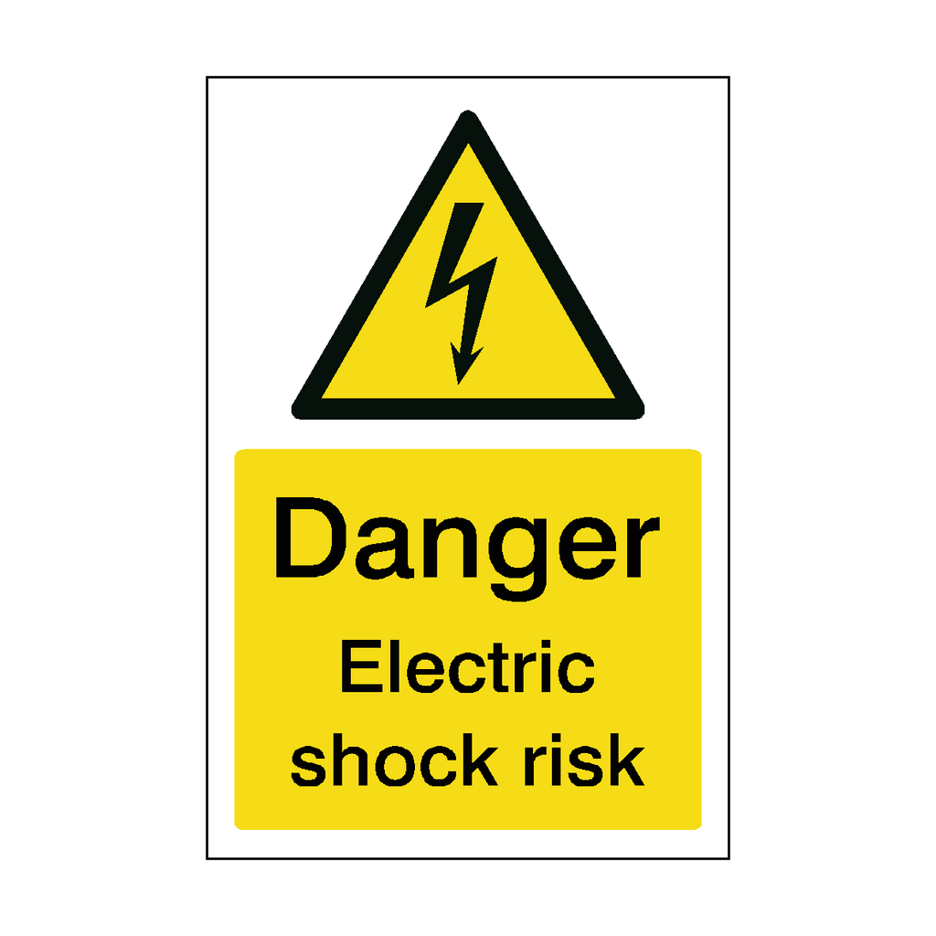 Shock Sign Sticker Electric Shock Risk Sticker