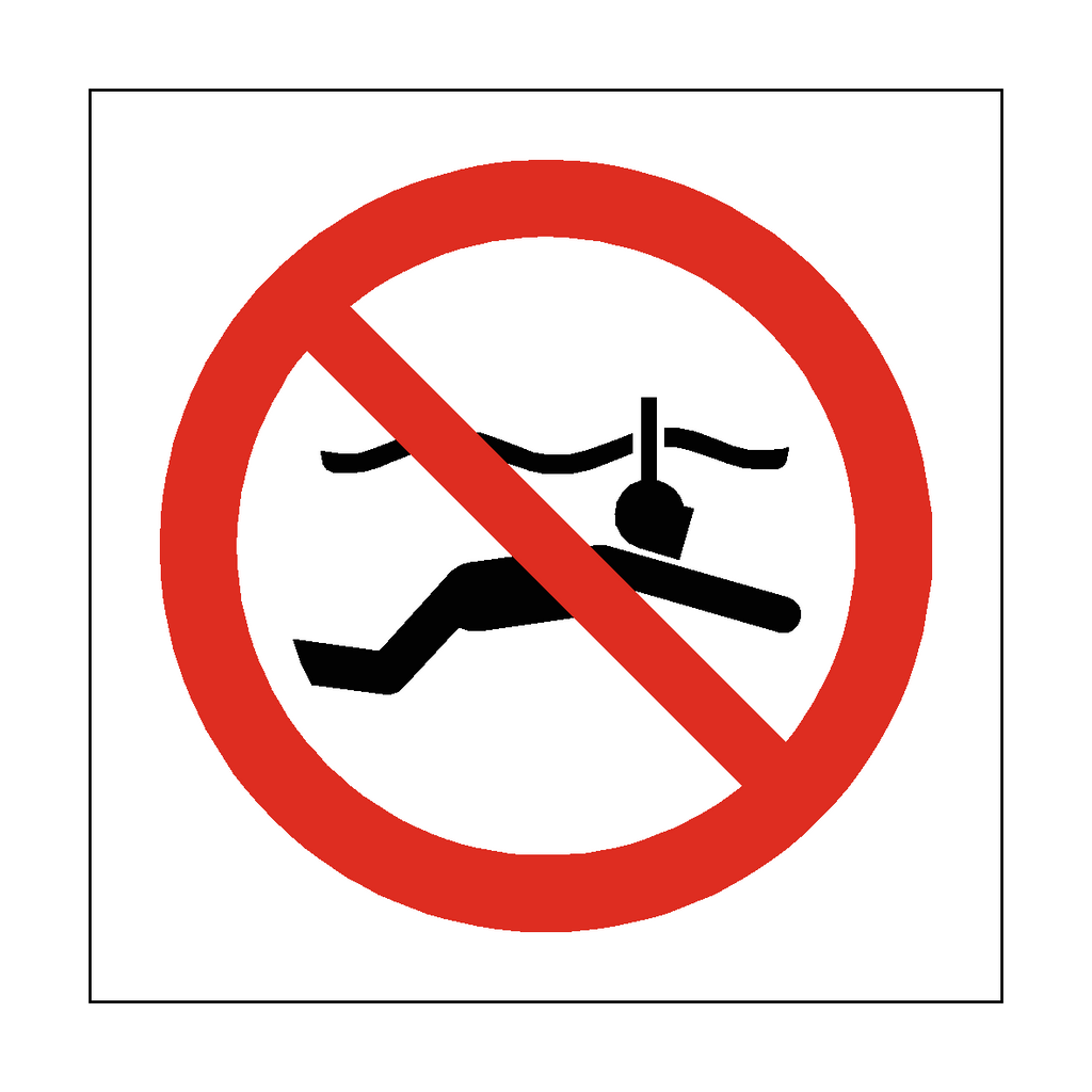 No Snorkelling Symbol Sign