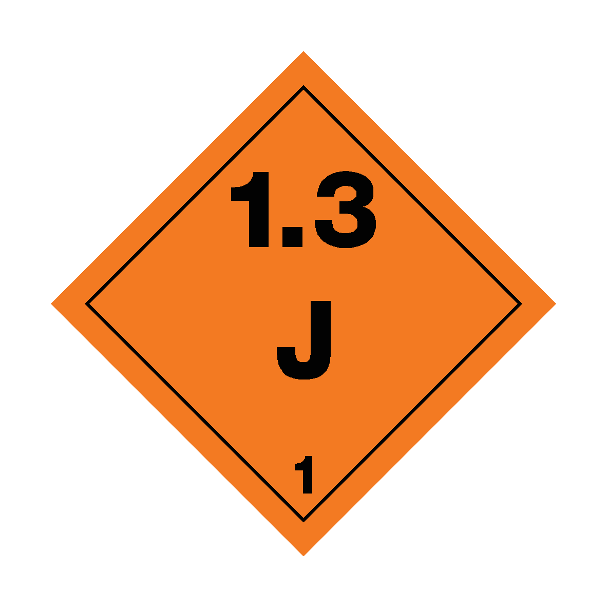 Class 1.3 Explosives J Sticker