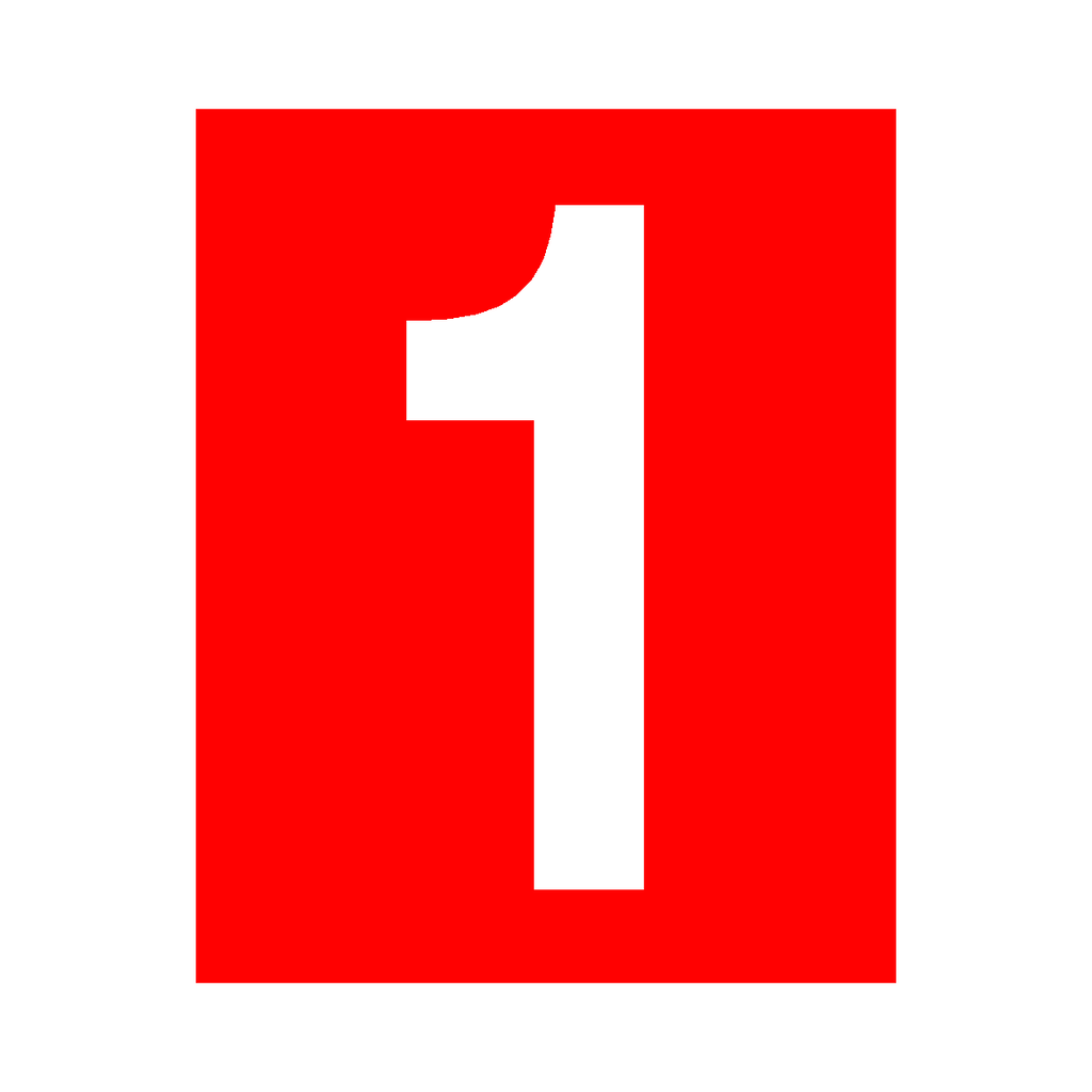 Number 1sign Red Number 1 Sign