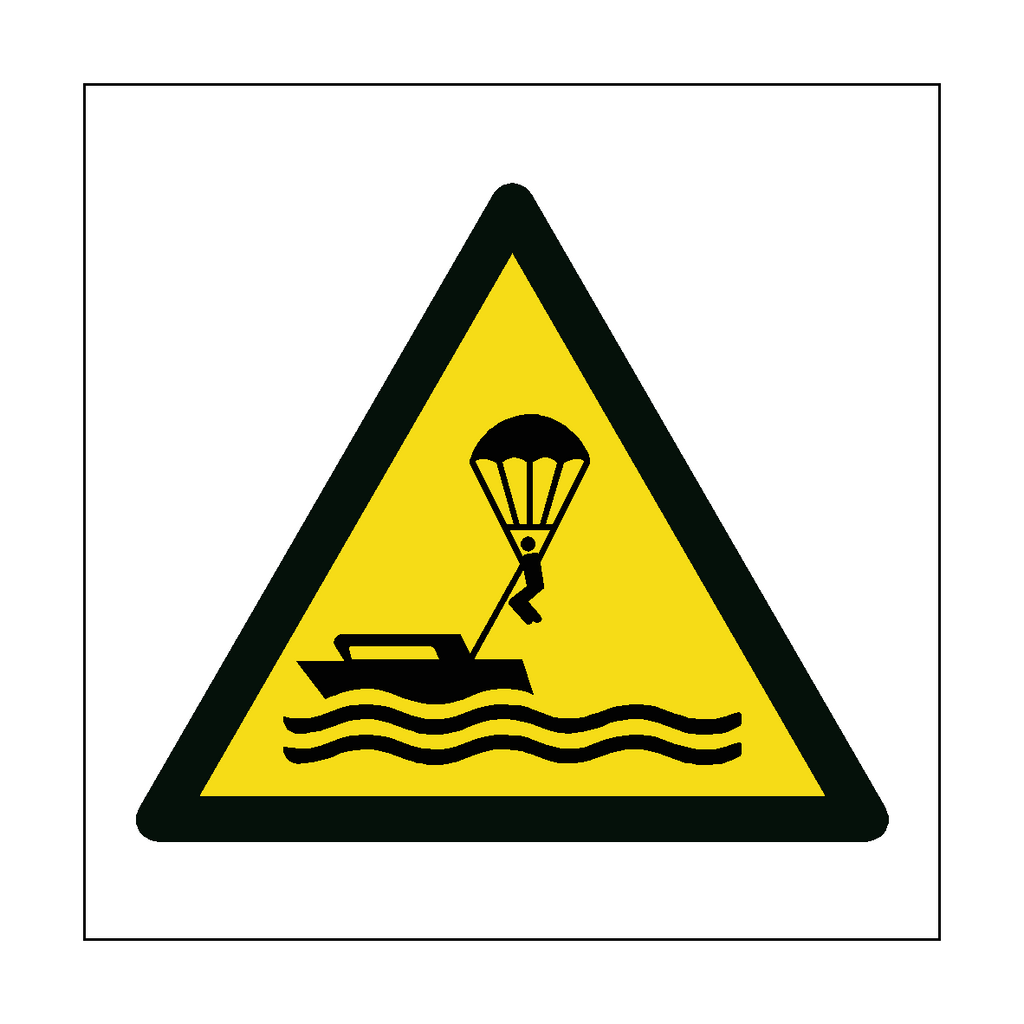 Parasailing Hazard Symbol Label | Safety-Label.co.uk