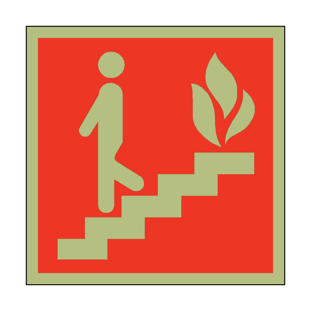 Photoluminescent Fire Exit Steps Safety Sticker | Safety-Label.co.uk