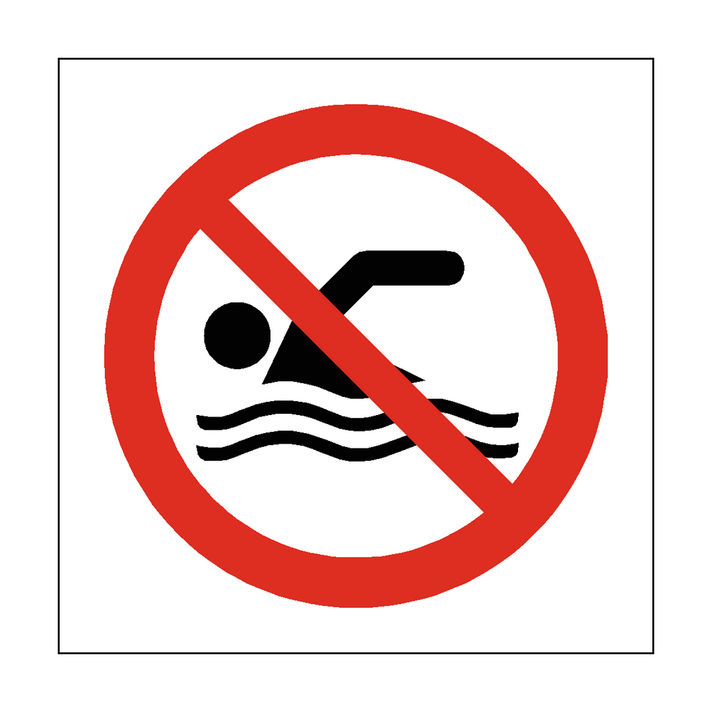 No Swimming Symbol Sign