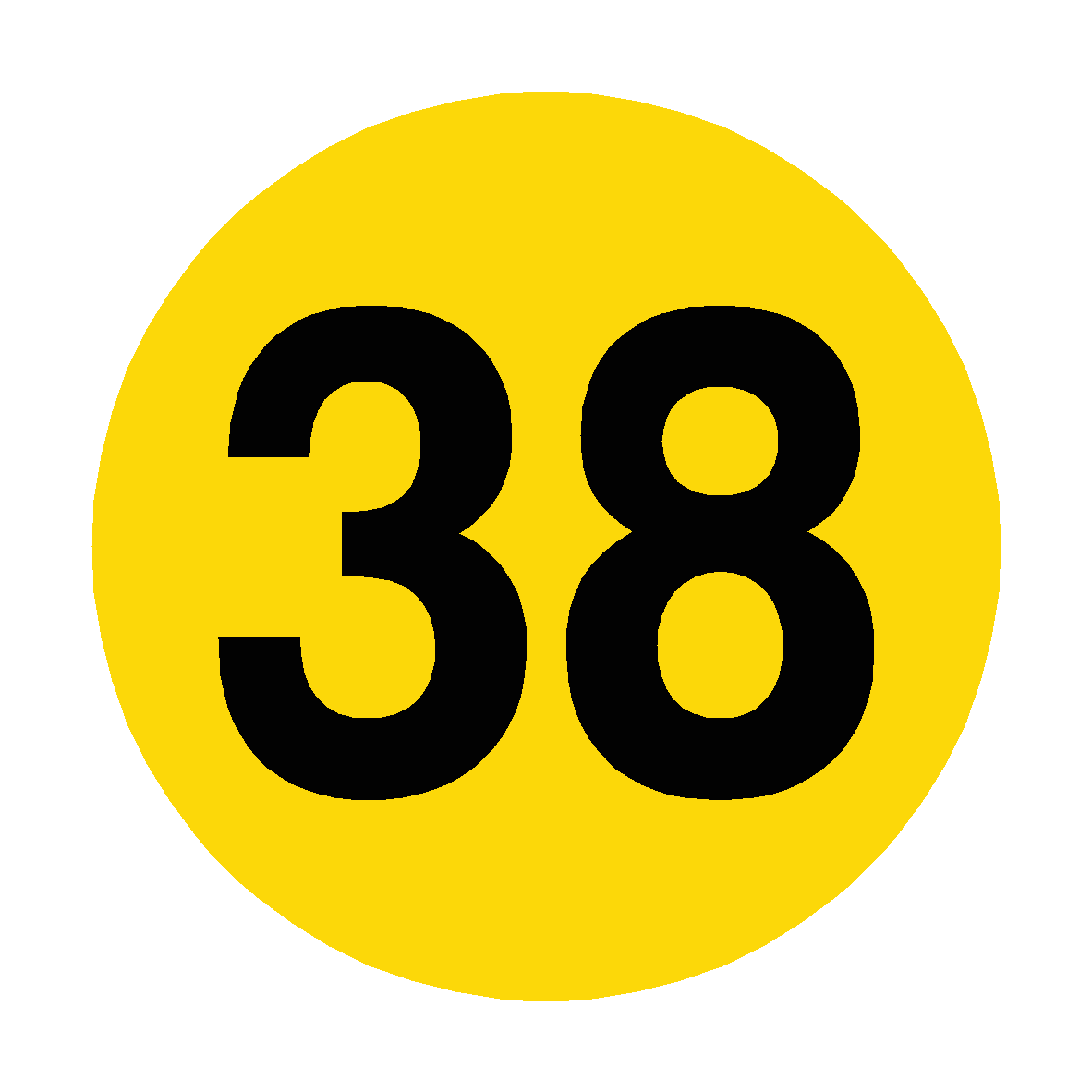 38st Sign Number 38 Floor Marker