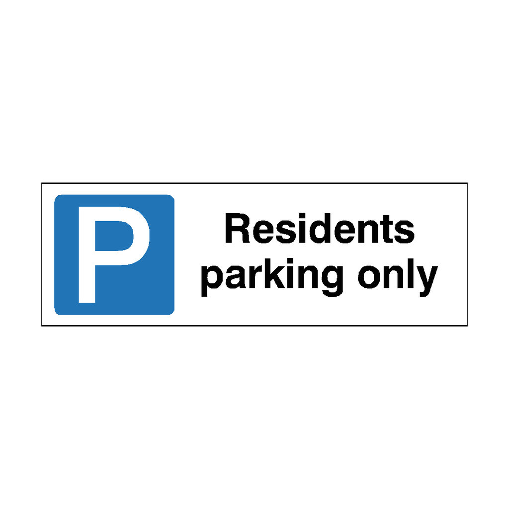 Residents Only Residents Only Parking Sign Landscape | Safety-Label.co.uk