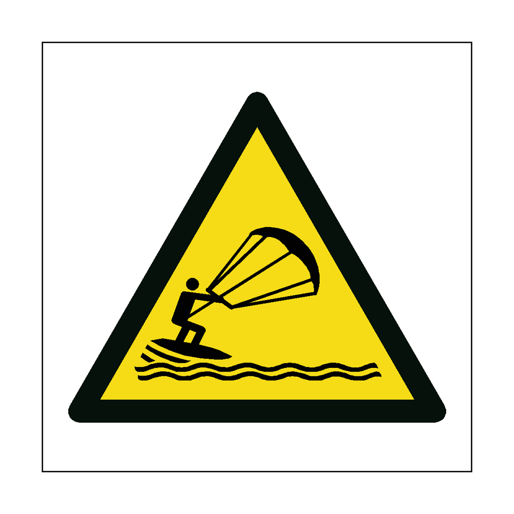 Kite Surfing Hazard Symbol Label | Safety-Label.co.uk