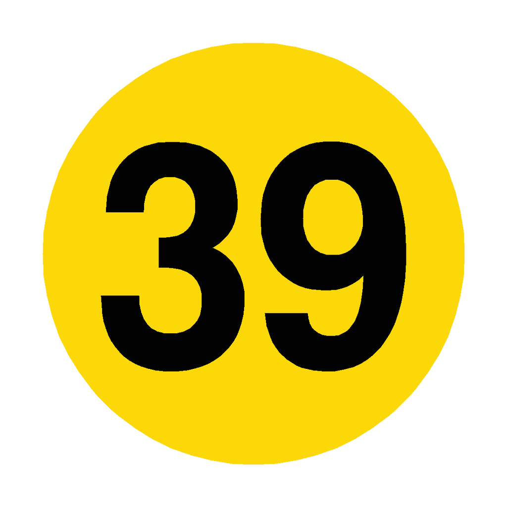 Number 39 Floor Marker | Safety-Label.co.uk