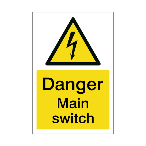 Mains Switch Electrical Safety Sign | Safety-Label.co.uk