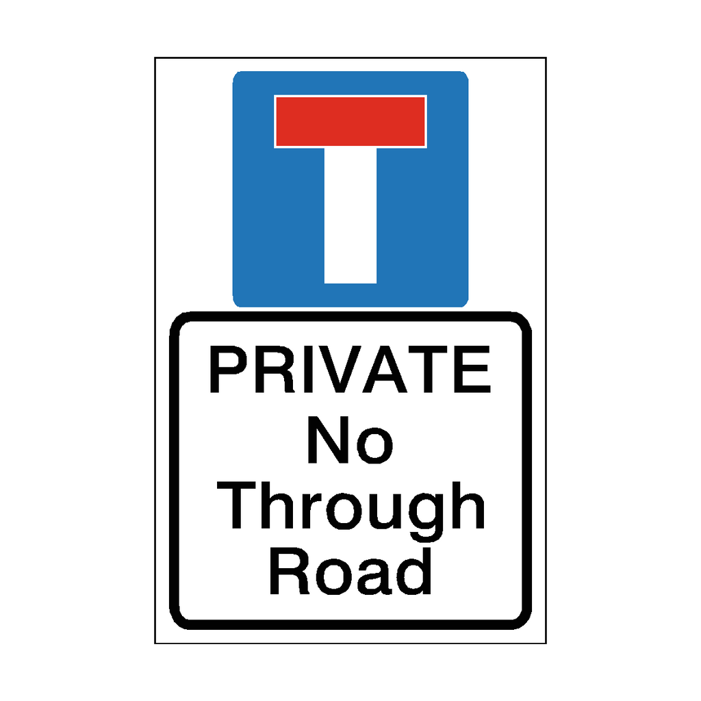 Private No Through Road Parking Sign | Safety-Label.co.uk