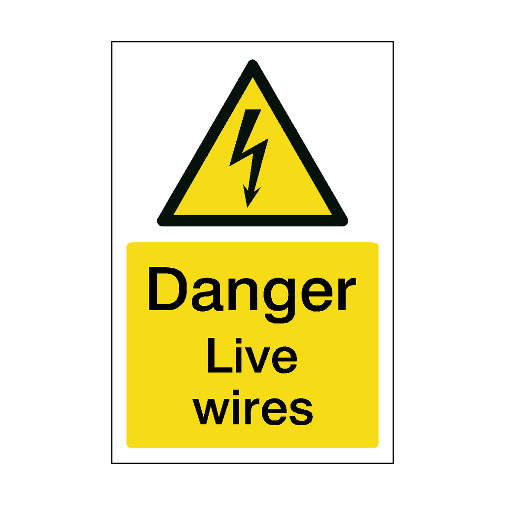 Danger Live Wires Sticker | Safety-Label.co.uk