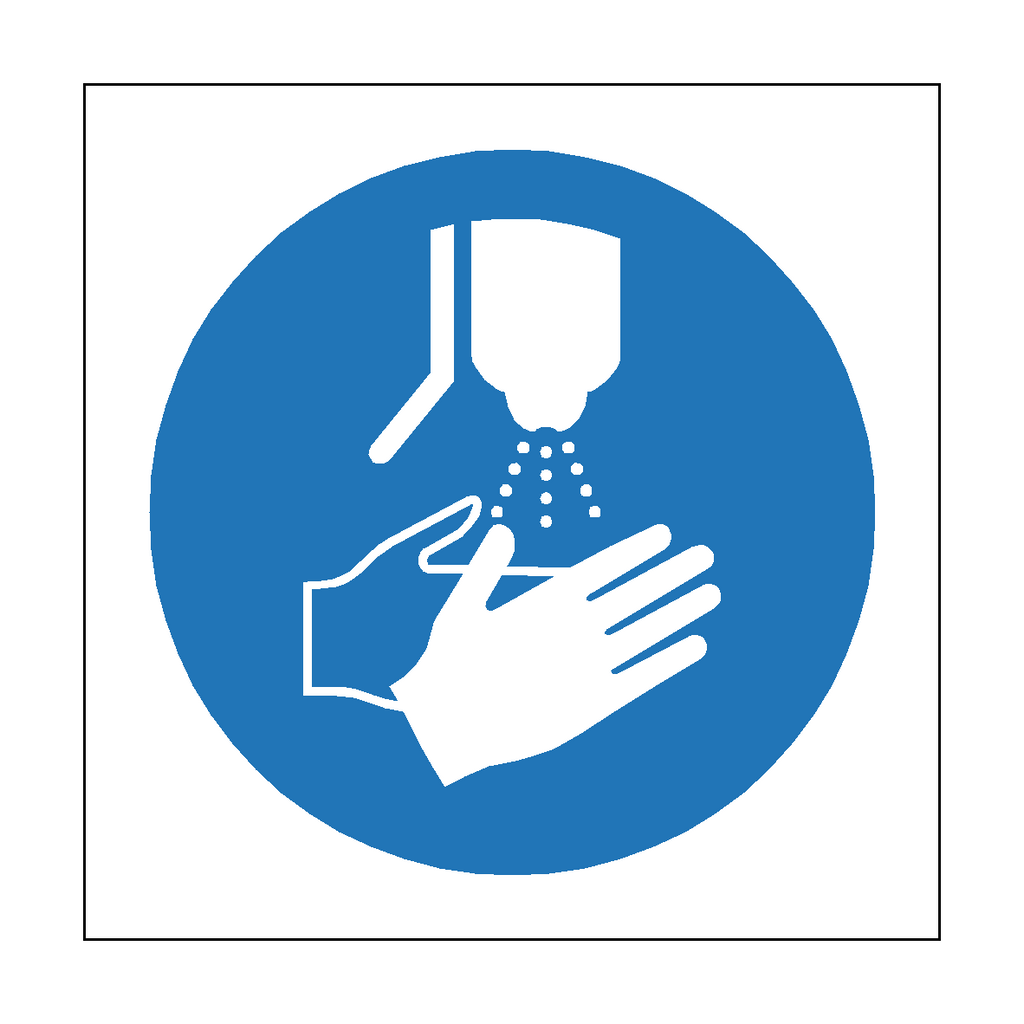 Disinfect Hands Symbol Label | Safety-Label.co.uk