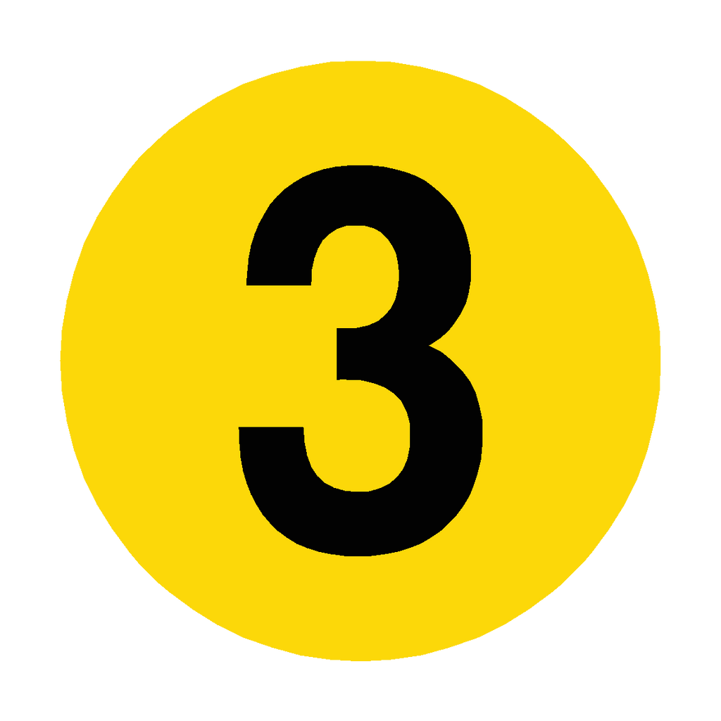 Number 3 Floor Marker | Safety-Label.co.uk