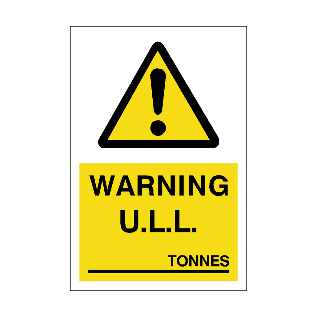 Unladen Load Sign Tonnes