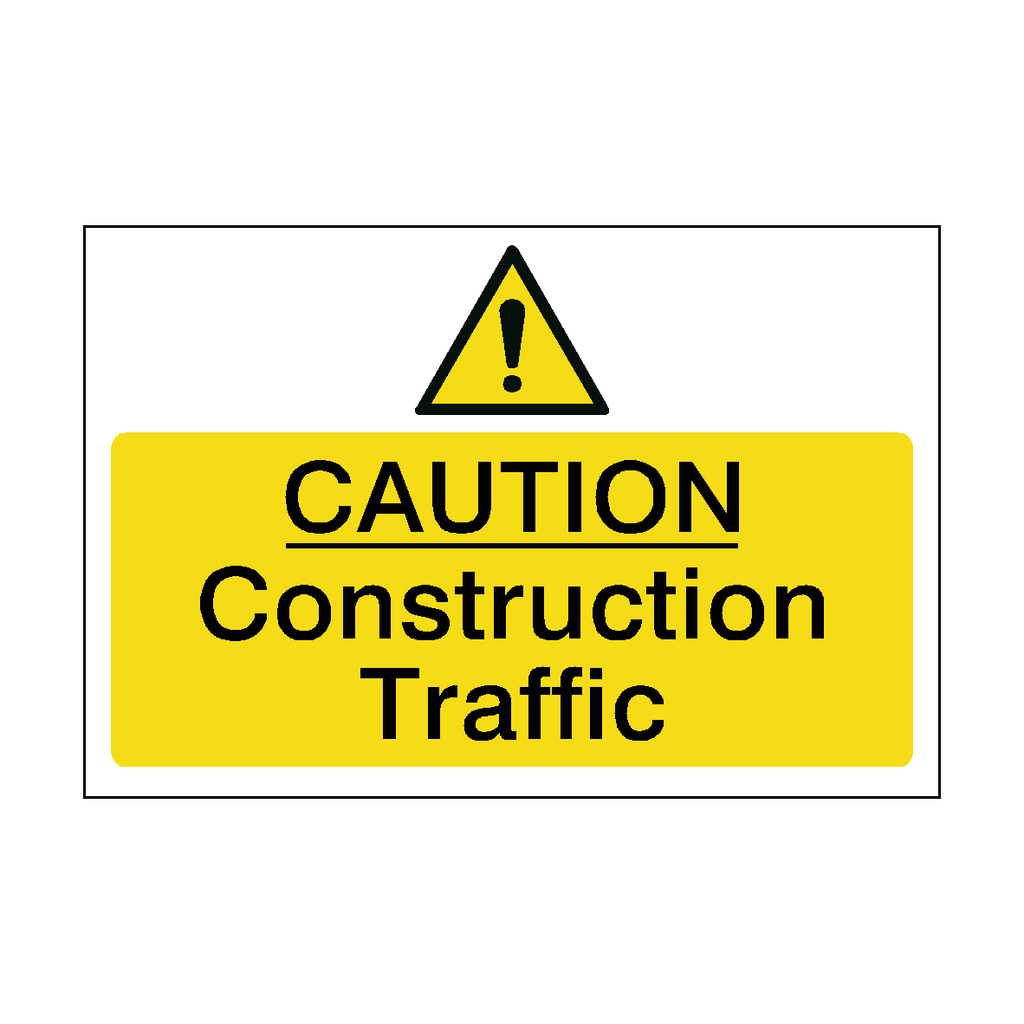 Construction Traffic Safety Sign | Safety-Label.co.uk