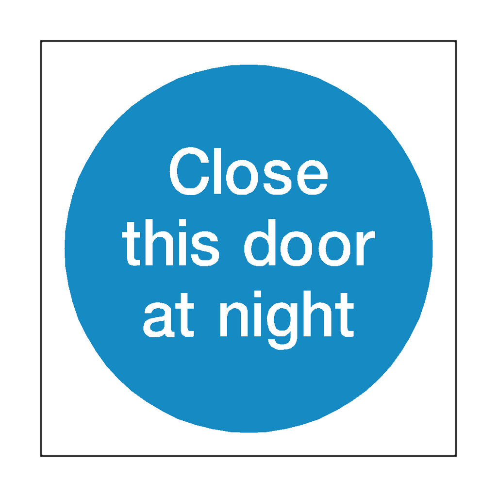 Close This Door At Night Sticker