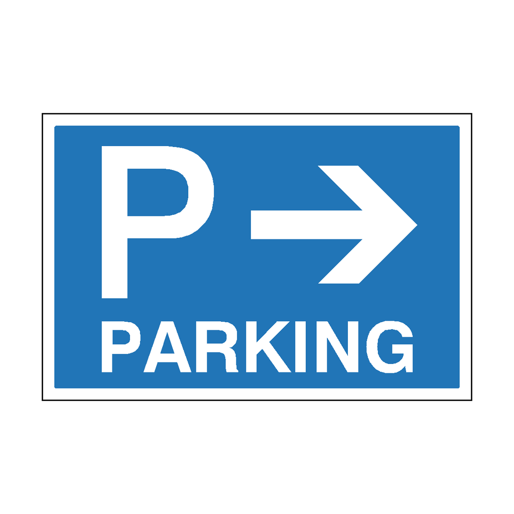 Parking Sign Arrow Right (Blue) | Safety-Label.co.uk