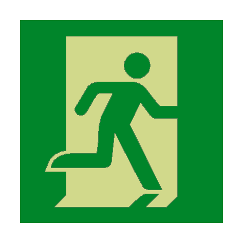 Running Man Right Photoluminescent Sticker | Safety-Label.co.uk