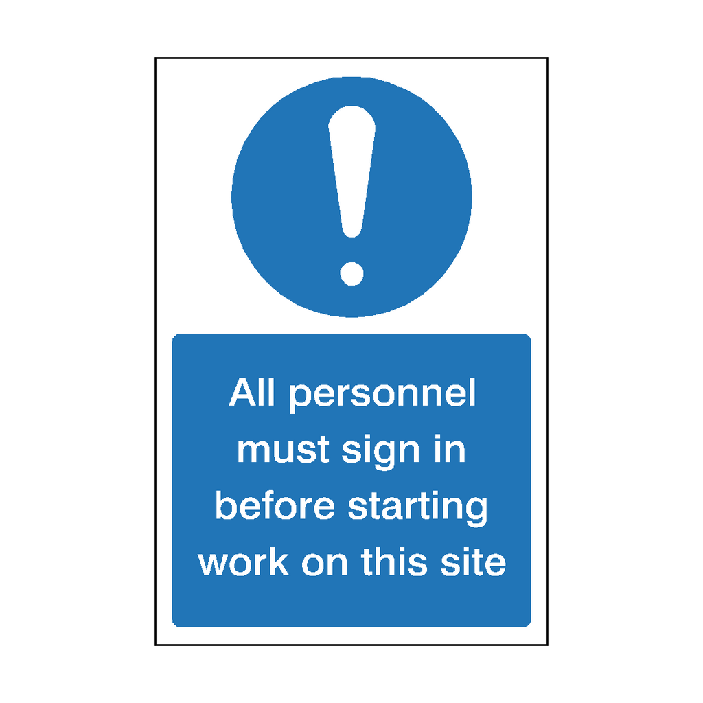 Personnel Sign In Before Work Sticker | Safety-Label.co.uk
