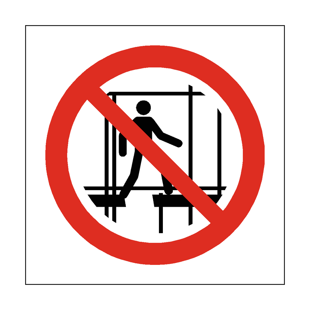 Do Not Use This Incomplete Scaffold Symbol Label | Safety-Label.co.uk