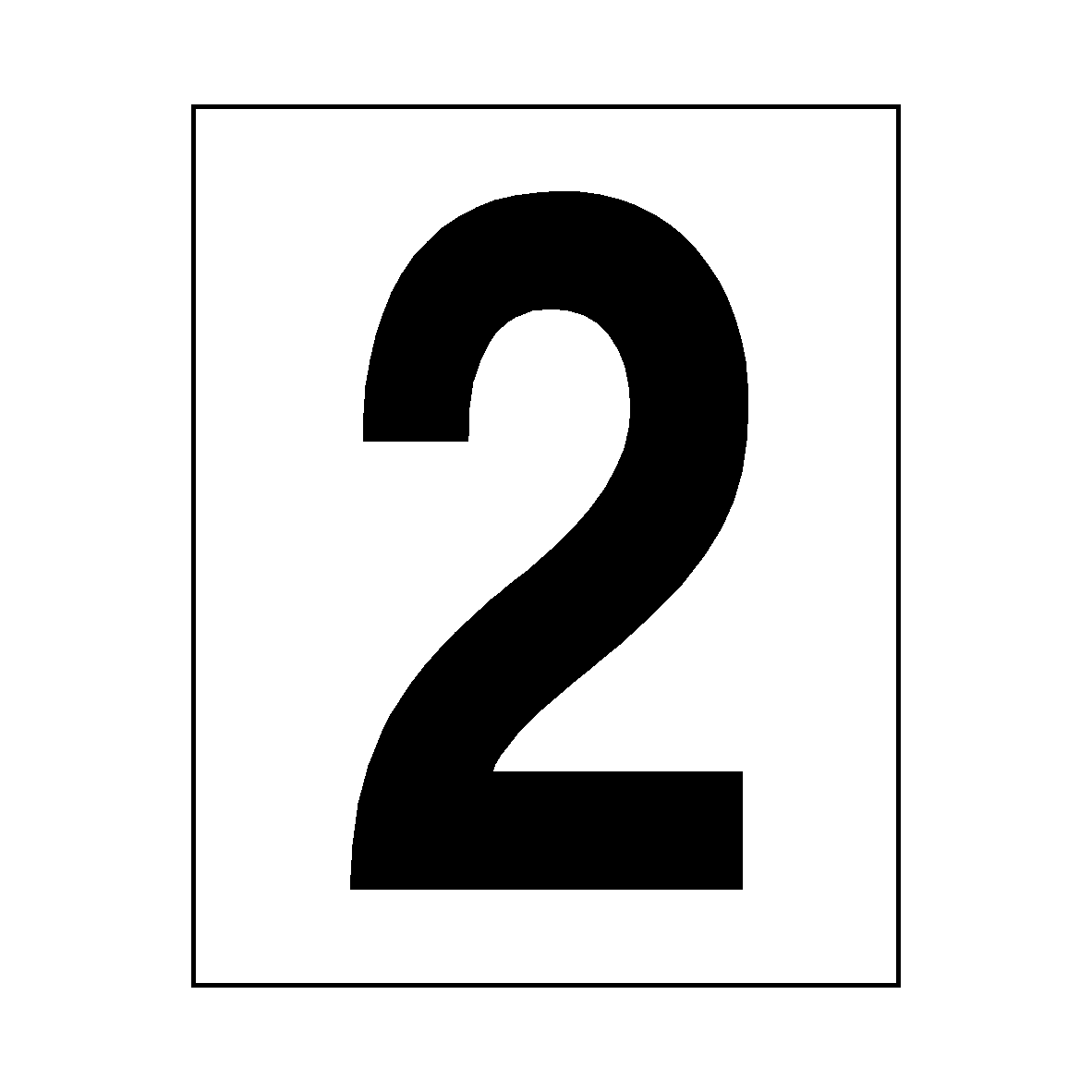 Number 2 Sign Black SafetyLabel.co.uk