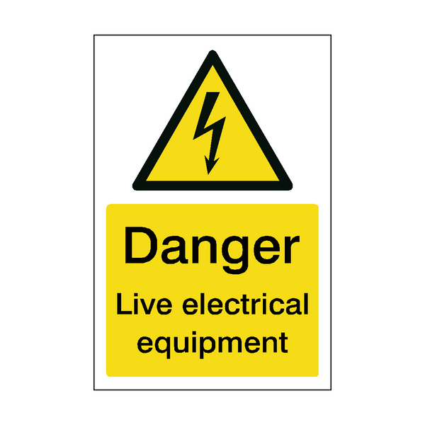Live Electrical Equipment Sticker | Safety-Label.co.uk