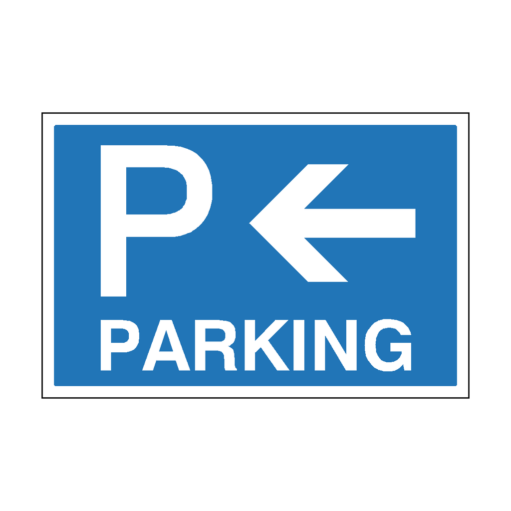 Parking Sign Arrow Left (Blue) | Safety-Label.co.uk