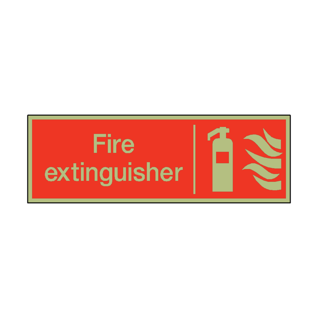 Photoluminescent Fire Extinguisher Safety Sticker | Safety-Label.co.uk