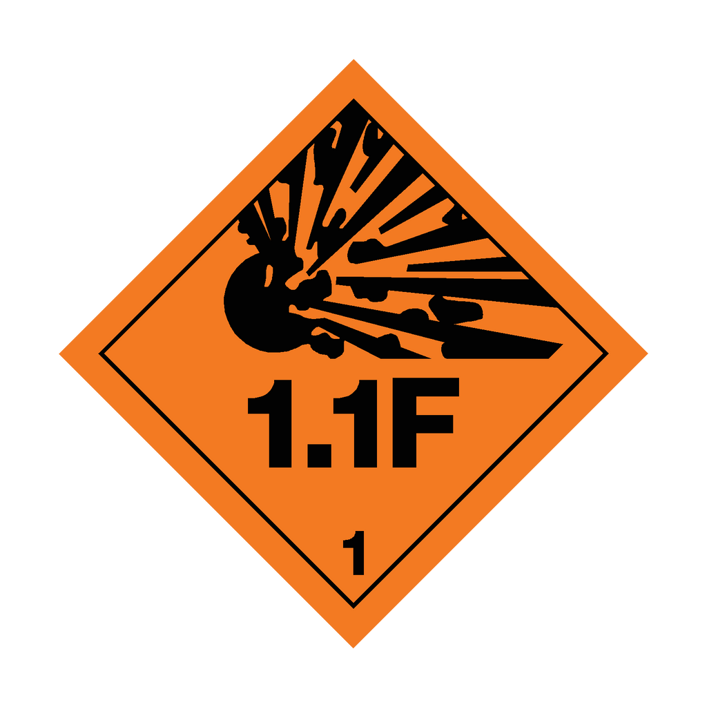 Explosives Class 1.1F Sign